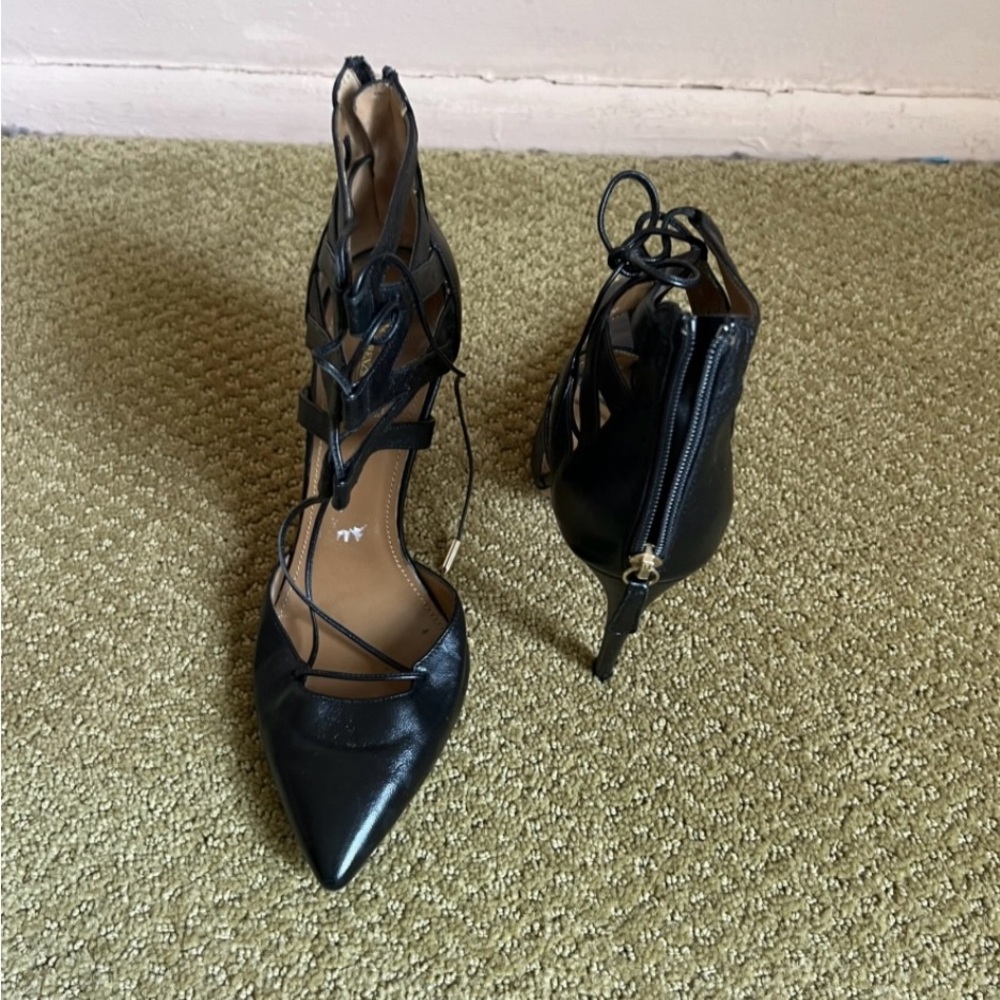 Aquazzura Black T-strap pump